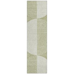 Machine Washable Indoor/Outdoor Chantille ACN2275 Green 2'3" x 7'6" Runner Rug