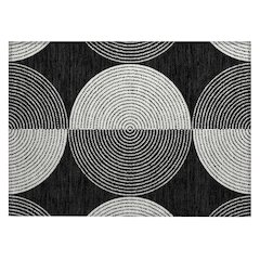 Machine Washable Indoor/Outdoor Chantille ACN2275 Black 1'8" x 2'6" Rug