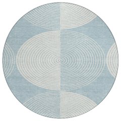 Machine Washable Indoor/Outdoor Chantille ACN2275 Blue 8' x 8' Round Rug