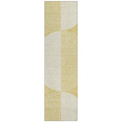 Machine Washable Indoor/Outdoor Chantille ACN2275 Gold 2'3" x 7'6" Runner Rug