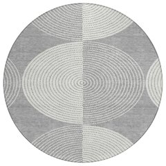 Machine Washable Indoor/Outdoor Chantille ACN2275 Gray 8' x 8' Round Rug