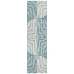 Machine Washable Indoor/Outdoor Chantille ACN2275 Teal 2'3" x 7'6" Runner Rug