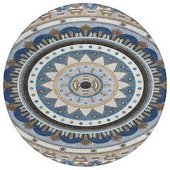Machine Washable Indoor/Outdoor Chantille ACN2277 Blue 8' x 8' Round Rug