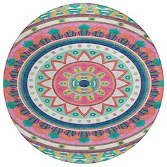 Machine Washable Indoor/Outdoor Chantille ACN2277 Pink 8' x 8' Round Rug