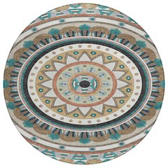 Machine Washable Indoor/Outdoor Chantille ACN2277 Brown 8' x 8' Round Rug