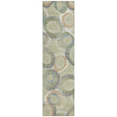 Machine Washable Indoor/Outdoor Chantille ACN2278 Green 2'3" x 7'6" Runner Rug
