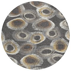 Machine Washable Indoor/Outdoor Chantille ACN2278 Gray 8' x 8' Round Rug
