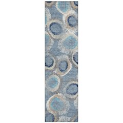 Machine Washable Indoor/Outdoor Chantille ACN2278 Blue 2'3" x 7'6" Runner Rug