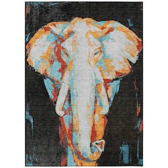 Machine Washable Indoor/Outdoor Chantille ACN2279 Black 2'6" x 3'10" Rug