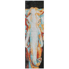 Machine Washable Indoor/Outdoor Chantille ACN2279 Black 2'3" x 7'6" Runner Rug