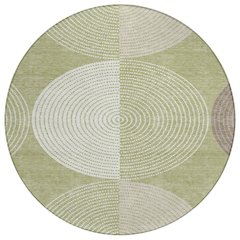 Machine Washable Indoor/Outdoor Chantille ACN2281 Green 8' x 8' Round Rug