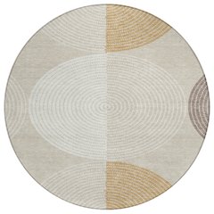 Machine Washable Indoor/Outdoor Chantille ACN2281 Brown 8' x 8' Round Rug