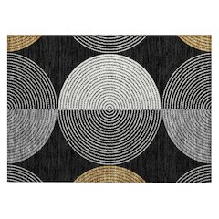 Machine Washable Indoor/Outdoor Chantille ACN2281 Black 1'8" x 2'6" Rug