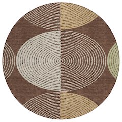 Machine Washable Indoor/Outdoor Chantille ACN2281 Brown 8' x 8' Round Rug
