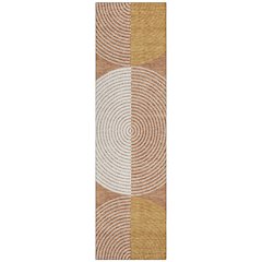 Machine Washable Indoor/Outdoor Chantille ACN2281 Orange 2'3" x 7'6" Runner Rug