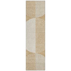 Machine Washable Indoor/Outdoor Chantille ACN2281 Gold 2'3" x 7'6" Runner Rug