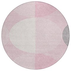 Machine Washable Indoor/Outdoor Chantille ACN2281 Pink 8' x 8' Round Rug