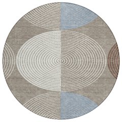 Machine Washable Indoor/Outdoor Chantille ACN2281 Brown 8' x 8' Round Rug