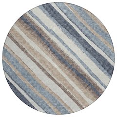 Machine Washable Indoor/Outdoor Chantille ACN2282 Blue 8' x 8' Round Rug