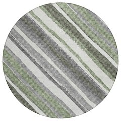 Machine Washable Indoor/Outdoor Chantille ACN2282 Green 8' x 8' Round Rug