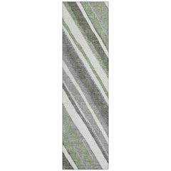 Machine Washable Indoor/Outdoor Chantille ACN2282 Green 2'3" x 7'6" Runner Rug