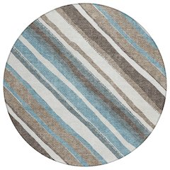 Machine Washable Indoor/Outdoor Chantille ACN2282 Brown 8' x 8' Round Rug