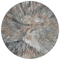 Machine Washable Indoor/Outdoor Chantille ACN2283 Brown 8' x 8' Round Rug