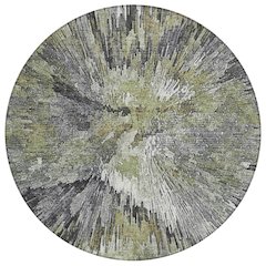 Machine Washable Indoor/Outdoor Chantille ACN2283 Green 8' x 8' Round Rug