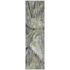 Machine Washable Indoor/Outdoor Chantille ACN2283 Green 2'3" x 7'6" Runner Rug