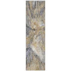 Machine Washable Indoor/Outdoor Chantille ACN2283 Gold 2'3" x 7'6" Runner Rug