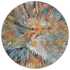 Machine Washable Indoor/Outdoor Chantille ACN2283 Brown 8' x 8' Round Rug