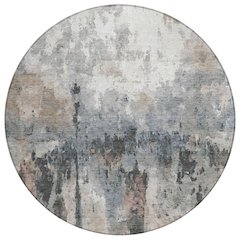 Machine Washable Indoor/Outdoor Chantille ACN2284 Brown 8' x 8' Round Rug