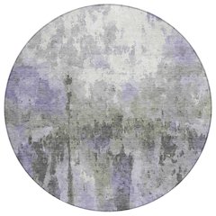 Machine Washable Indoor/Outdoor Chantille ACN2284 Purple 8' x 8' Round Rug