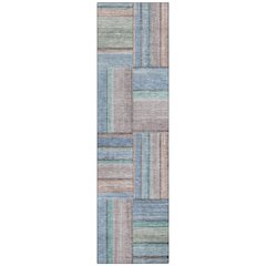 Machine Washable Indoor/Outdoor Chantille ACN2285 Blue 2'3" x 7'6" Runner Rug