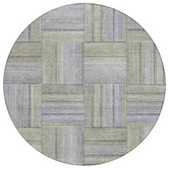 Machine Washable Indoor/Outdoor Chantille ACN2285 Green 8' x 8' Round Rug