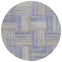 Machine Washable Indoor/Outdoor Chantille ACN2285 Purple 8' x 8' Round Rug
