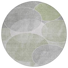 Machine Washable Indoor/Outdoor Chantille ACN2286 Green 8' x 8' Round Rug