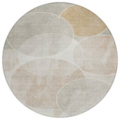 Machine Washable Indoor/Outdoor Chantille ACN2286 Brown 8' x 8' Round Rug