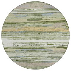 Machine Washable Indoor/Outdoor Chantille ACN2287 Green 8' x 8' Round Rug