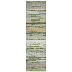 Machine Washable Indoor/Outdoor Chantille ACN2287 Green 2'3" x 7'6" Runner Rug