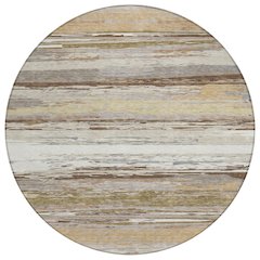 Machine Washable Indoor/Outdoor Chantille ACN2287 Brown 8' x 8' Round Rug