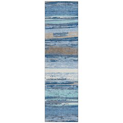 Machine Washable Indoor/Outdoor Chantille ACN2287 Blue 2'3" x 7'6" Runner Rug