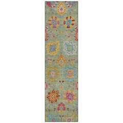 Machine Washable Indoor/Outdoor Chantille ACN2288 Green 2'3" x 7'6" Runner Rug