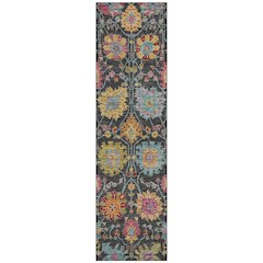 Machine Washable Indoor/Outdoor Chantille ACN2288 Black 2'3" x 7'6" Runner Rug
