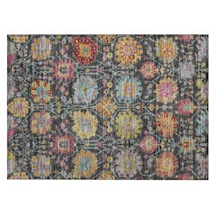 Machine Washable Indoor/Outdoor Chantille ACN2288 Black 1'8" x 2'6" Rug