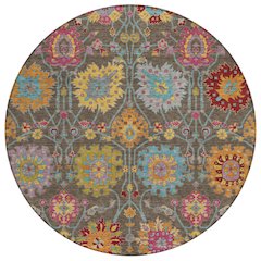 Machine Washable Indoor/Outdoor Chantille ACN2288 Brown 8' x 8' Round Rug