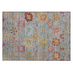 Machine Washable Indoor/Outdoor Chantille ACN2288 Gray 1'8" x 2'6" Rug
