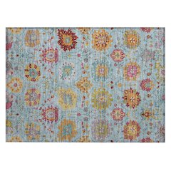 Machine Washable Indoor/Outdoor Chantille ACN2288 Blue 1'8" x 2'6" Rug