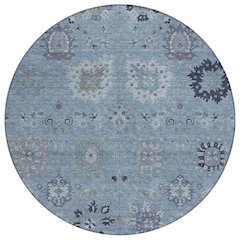 Machine Washable Indoor/Outdoor Chantille ACN2289 Blue 8' x 8' Round Rug