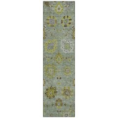 Machine Washable Indoor/Outdoor Chantille ACN2289 Green 2'3" x 7'6" Runner Rug